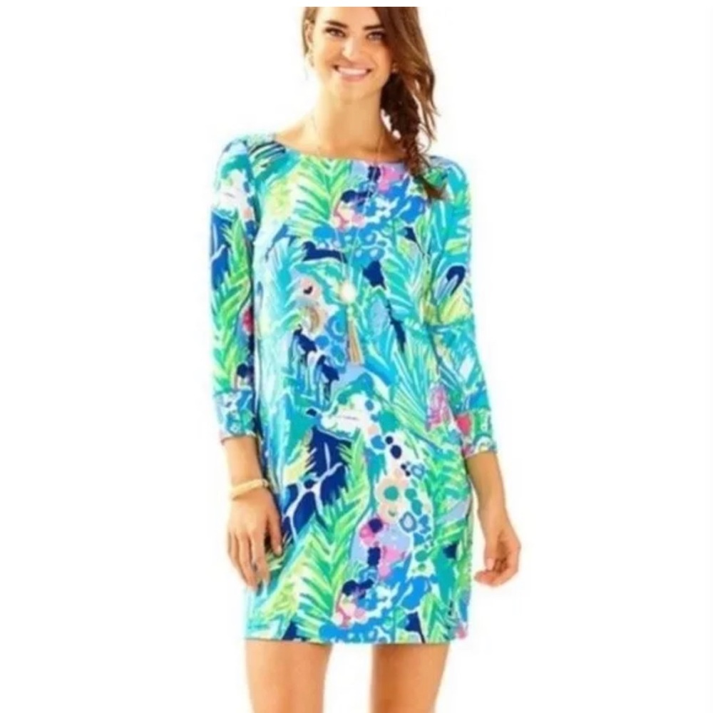 Lilly Pulitzer Sophie Dress in Multi Purrfect SZ XL Tropical Colors HTF SIZE XL